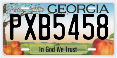GA license plate PXB5458