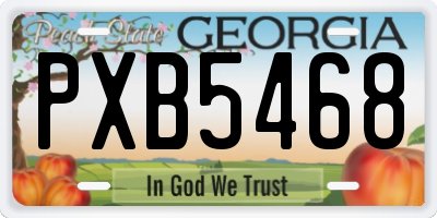 GA license plate PXB5468