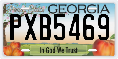 GA license plate PXB5469