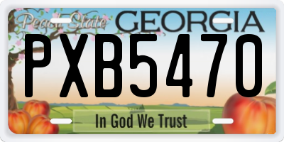 GA license plate PXB5470