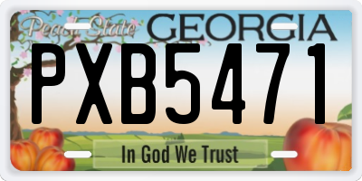 GA license plate PXB5471