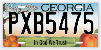 GA license plate PXB5475