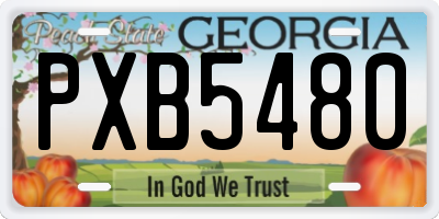 GA license plate PXB5480