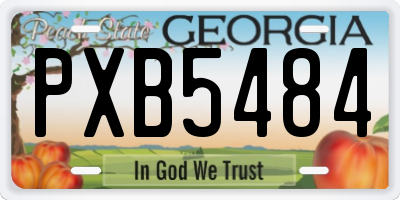 GA license plate PXB5484