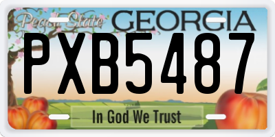 GA license plate PXB5487
