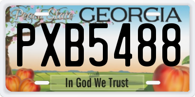 GA license plate PXB5488