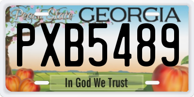 GA license plate PXB5489