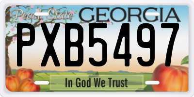 GA license plate PXB5497