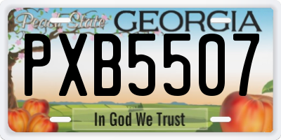 GA license plate PXB5507