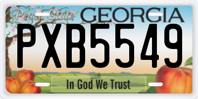 GA license plate PXB5549