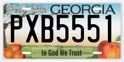 GA license plate PXB5551