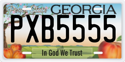 GA license plate PXB5555