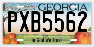GA license plate PXB5562