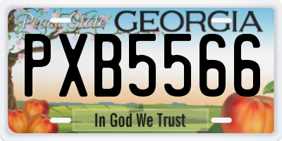 GA license plate PXB5566