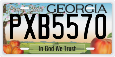 GA license plate PXB5570