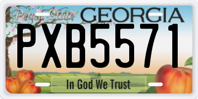 GA license plate PXB5571