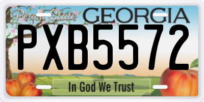 GA license plate PXB5572
