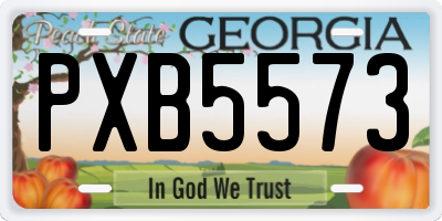 GA license plate PXB5573