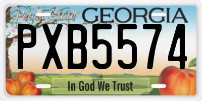 GA license plate PXB5574
