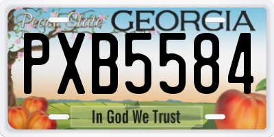 GA license plate PXB5584