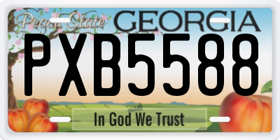 GA license plate PXB5588
