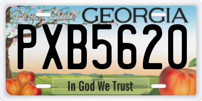 GA license plate PXB5620