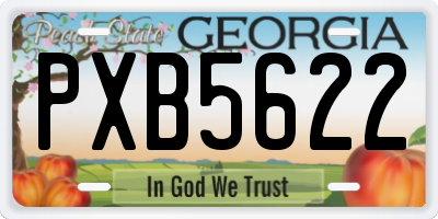GA license plate PXB5622