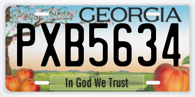 GA license plate PXB5634
