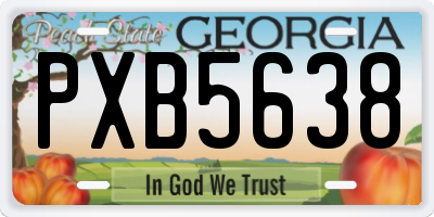 GA license plate PXB5638