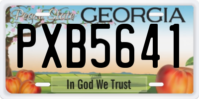 GA license plate PXB5641