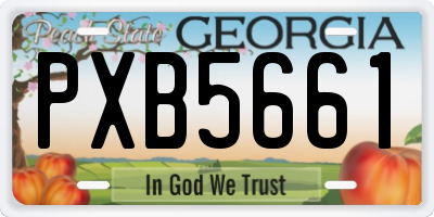 GA license plate PXB5661