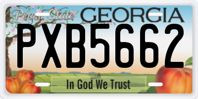 GA license plate PXB5662