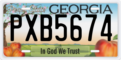 GA license plate PXB5674