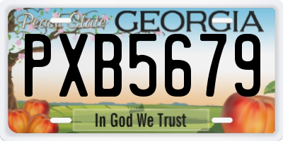 GA license plate PXB5679
