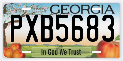 GA license plate PXB5683