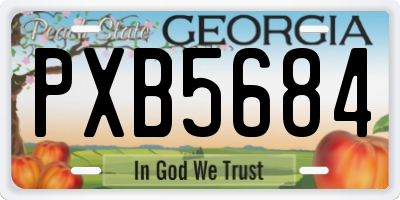 GA license plate PXB5684