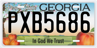GA license plate PXB5686