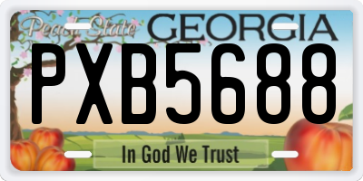 GA license plate PXB5688