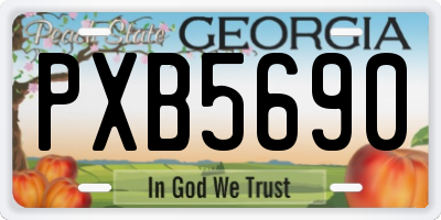 GA license plate PXB5690