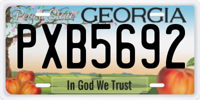 GA license plate PXB5692