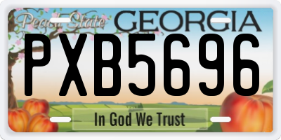 GA license plate PXB5696