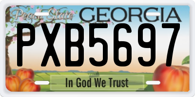 GA license plate PXB5697