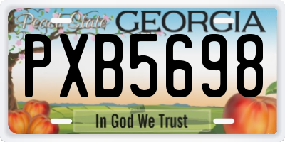 GA license plate PXB5698