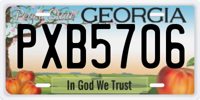 GA license plate PXB5706