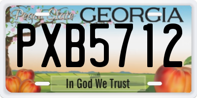 GA license plate PXB5712
