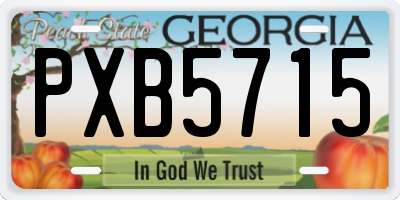 GA license plate PXB5715