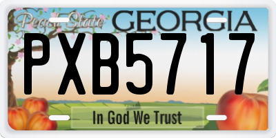 GA license plate PXB5717