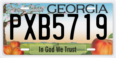 GA license plate PXB5719