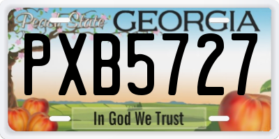 GA license plate PXB5727