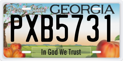 GA license plate PXB5731